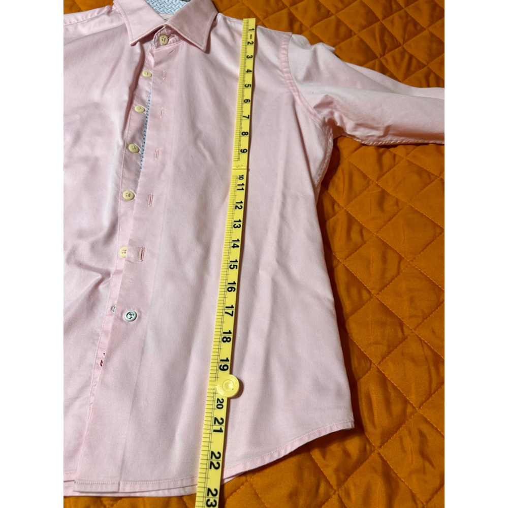 Robert Graham Boy’s Pink Dress Shirt Size 10-12 M Long Sleeve - Picture 5 of 10